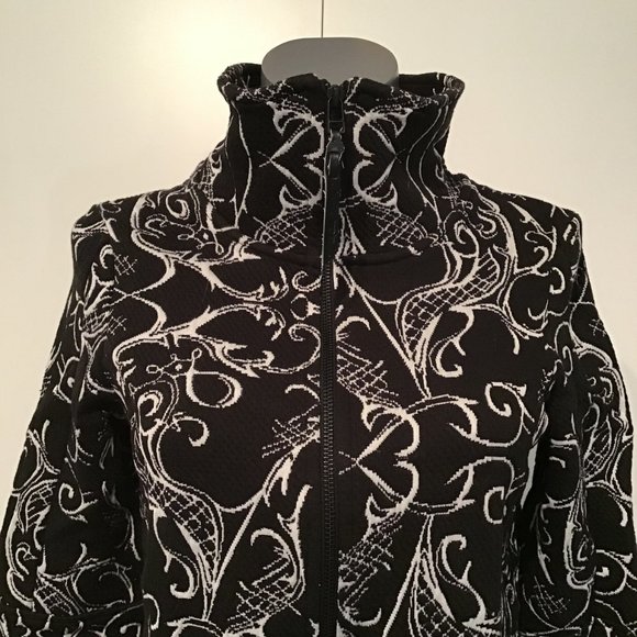 Tonia Debillis Roxie Jacket Logo Damask in Black and Ivory  Size M - Picture 3 of 12